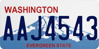 WA license plate AAJ4543