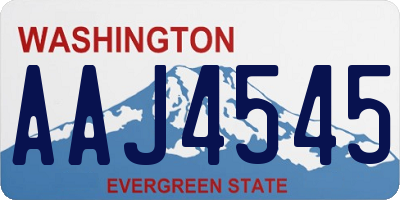 WA license plate AAJ4545