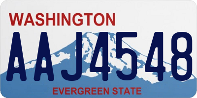 WA license plate AAJ4548