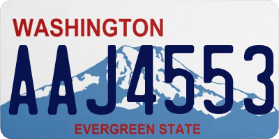 WA license plate AAJ4553