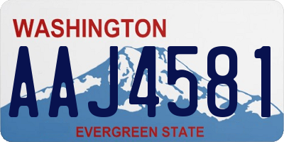 WA license plate AAJ4581
