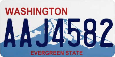 WA license plate AAJ4582
