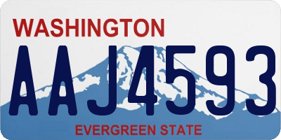 WA license plate AAJ4593