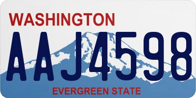 WA license plate AAJ4598
