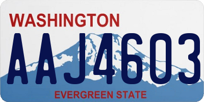 WA license plate AAJ4603