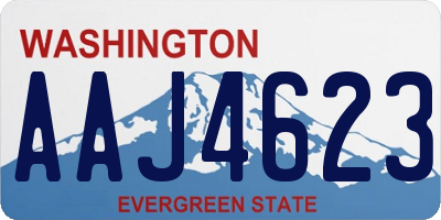 WA license plate AAJ4623