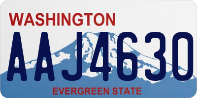 WA license plate AAJ4630