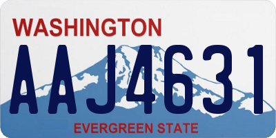 WA license plate AAJ4631