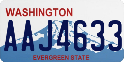 WA license plate AAJ4633