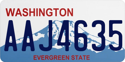 WA license plate AAJ4635
