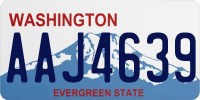 WA license plate AAJ4639