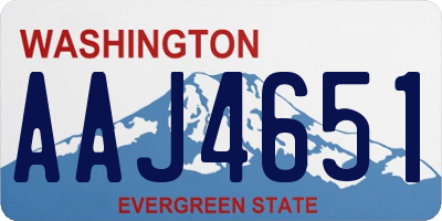 WA license plate AAJ4651