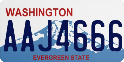 WA license plate AAJ4666