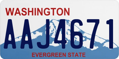 WA license plate AAJ4671