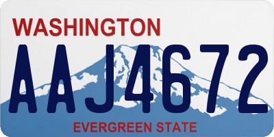 WA license plate AAJ4672