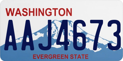 WA license plate AAJ4673