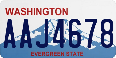 WA license plate AAJ4678