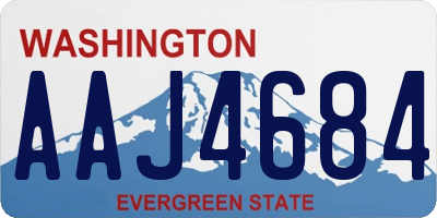 WA license plate AAJ4684