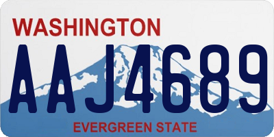 WA license plate AAJ4689