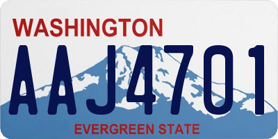 WA license plate AAJ4701