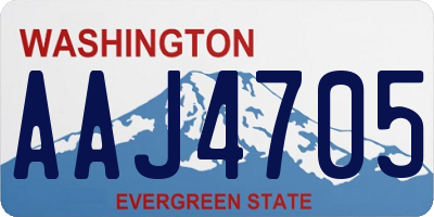 WA license plate AAJ4705