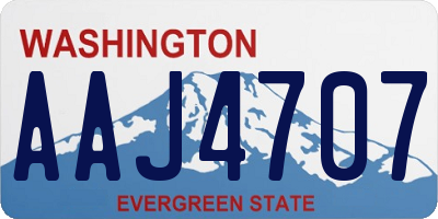 WA license plate AAJ4707