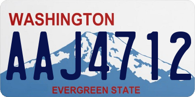 WA license plate AAJ4712