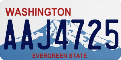WA license plate AAJ4725