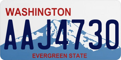 WA license plate AAJ4730