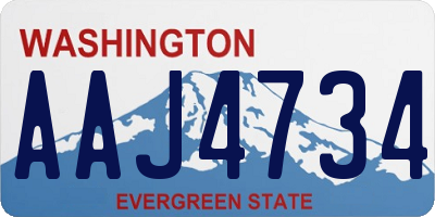 WA license plate AAJ4734