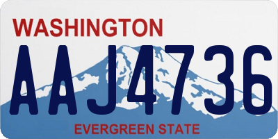 WA license plate AAJ4736