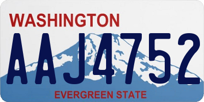 WA license plate AAJ4752