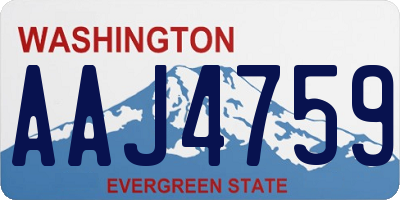WA license plate AAJ4759