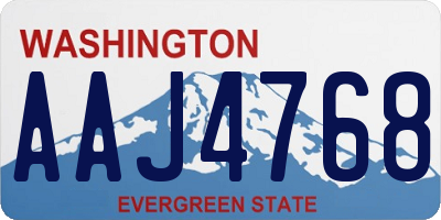 WA license plate AAJ4768