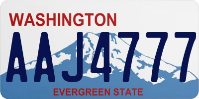 WA license plate AAJ4777