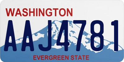 WA license plate AAJ4781