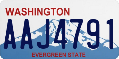 WA license plate AAJ4791