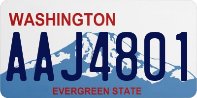 WA license plate AAJ4801
