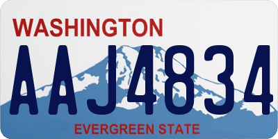 WA license plate AAJ4834