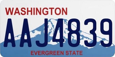 WA license plate AAJ4839