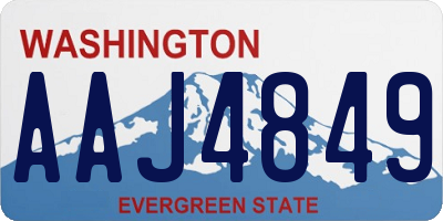 WA license plate AAJ4849