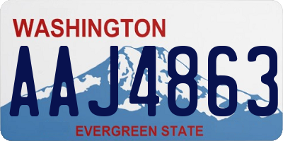 WA license plate AAJ4863