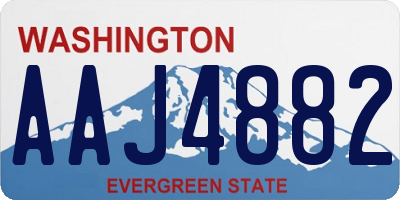 WA license plate AAJ4882
