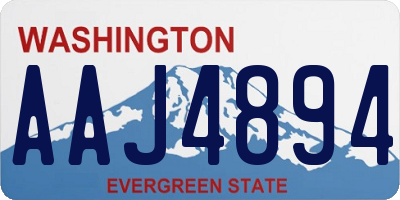 WA license plate AAJ4894