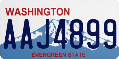 WA license plate AAJ4899