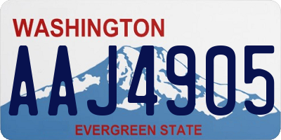 WA license plate AAJ4905