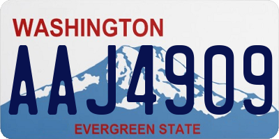 WA license plate AAJ4909