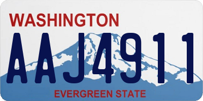 WA license plate AAJ4911