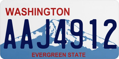WA license plate AAJ4912