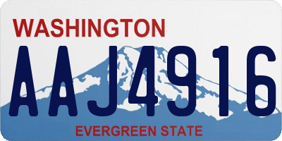 WA license plate AAJ4916